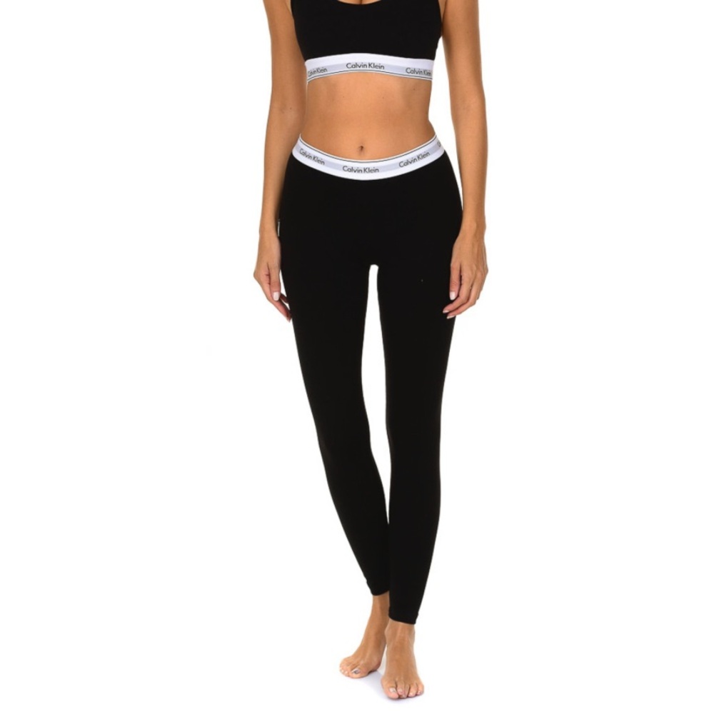 Calvin Klein Black Leggings with Logo Waistband (2pc set)